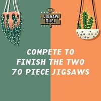 Ridley's Puzzle-Duell – 2x 70 Teile, Kaktus Vs. Tropenpflanze, Mit Holzständer