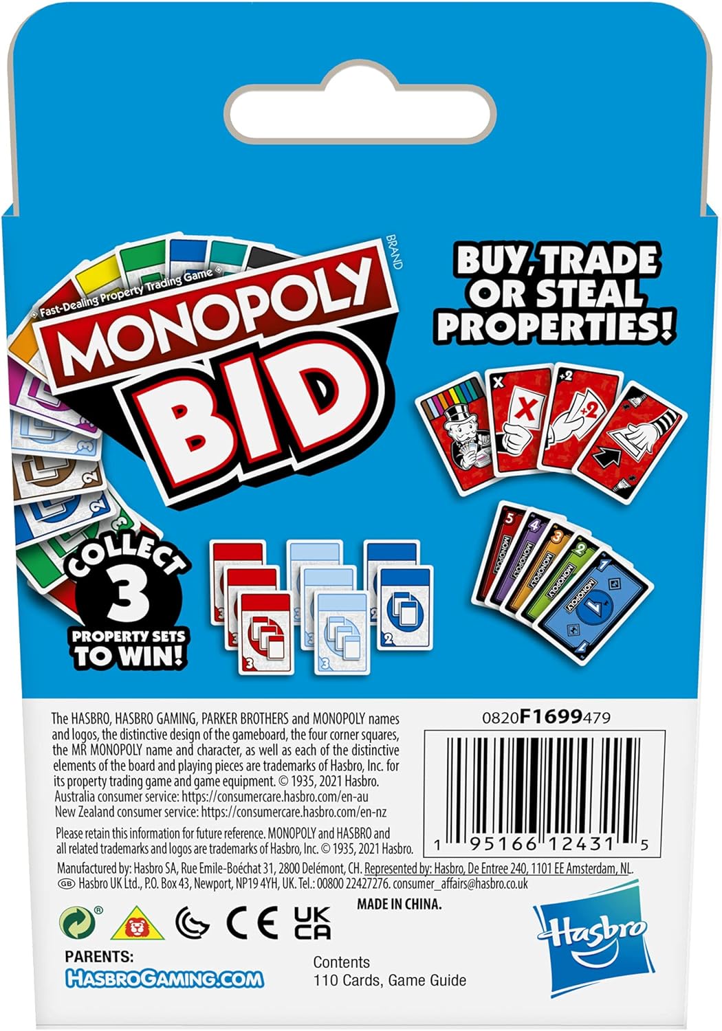 Monopoly - Bid Card Game, Quick-Playing Card Game - Deal Away - Buy ...