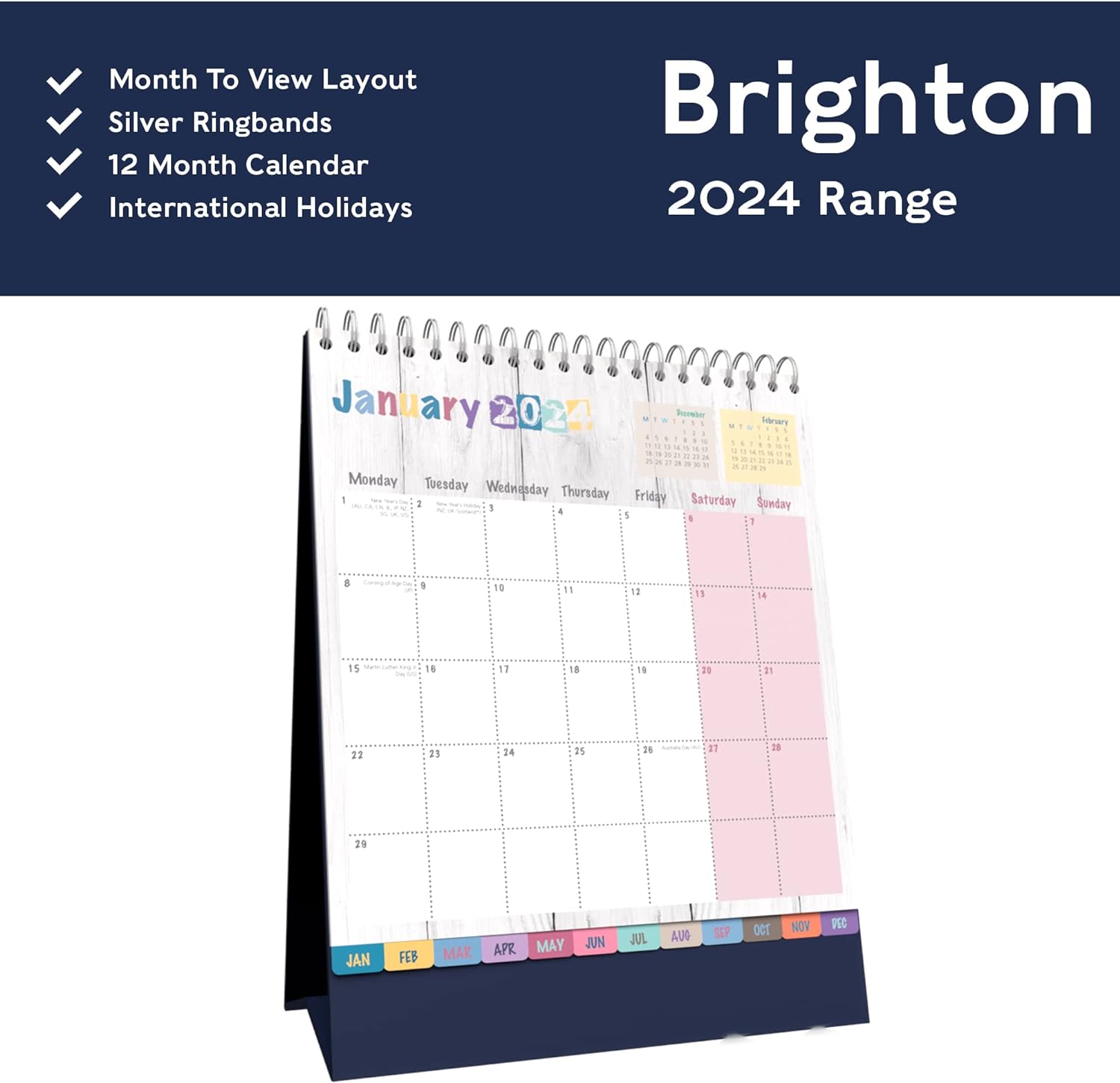 Collins Brighton 2024 Desk Calendar, BTDC24 by Collins Debden