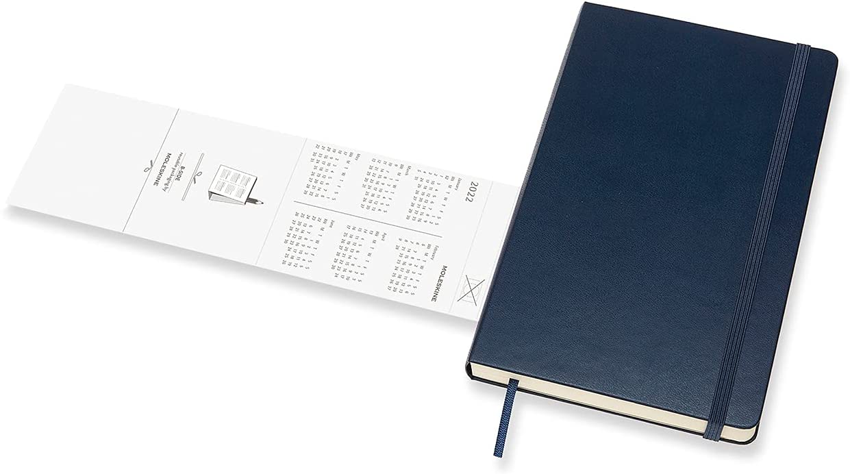 Moleskine 2022 Daily Diary/ Planner, Large, Hard Cover, Sapphire Blue by Moleskine