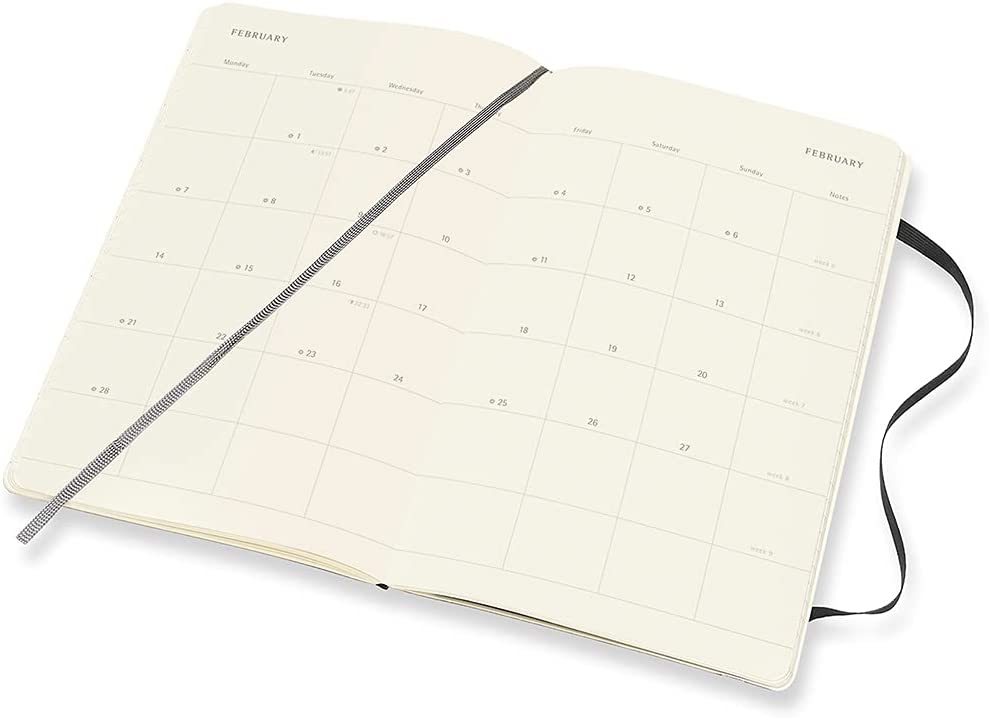 Moleskine 2022 Monthly Diary/ Planner, Large, Soft Cover, Black by
