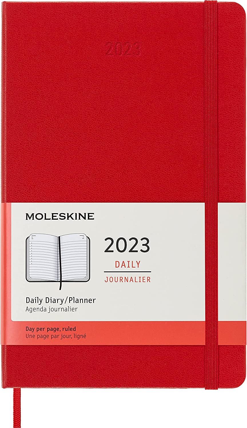 Moleskine 2023 Daily Diary/ Planner, Large, Hardcover, Scarlet Red by Moleskine 8056420859645