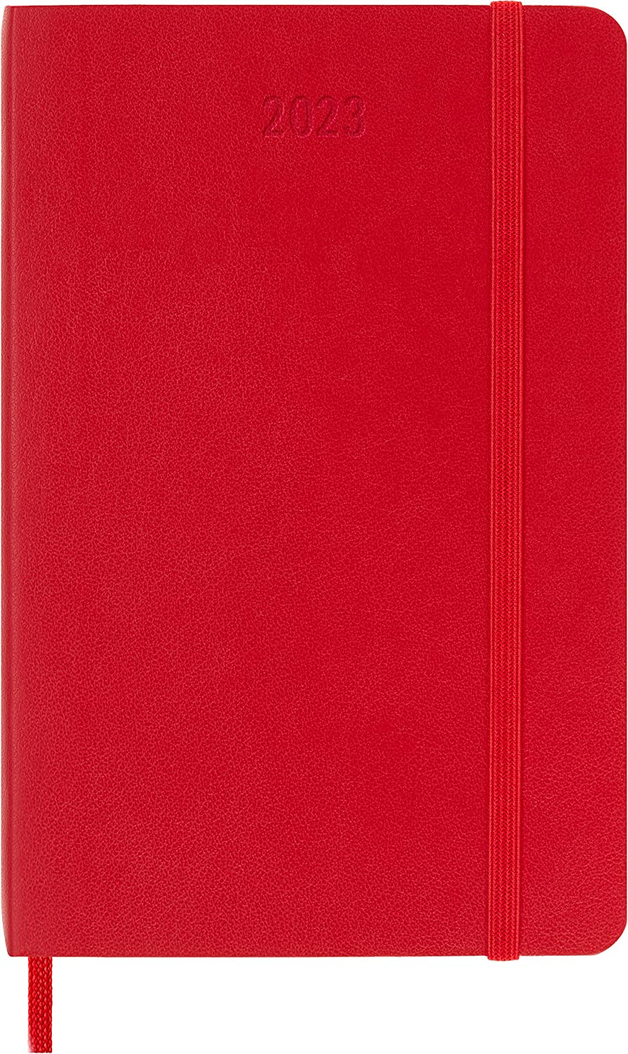 Moleskine 2023 Daily Diary/ Planner, Pocket, Soft Cover, Scarlet Red