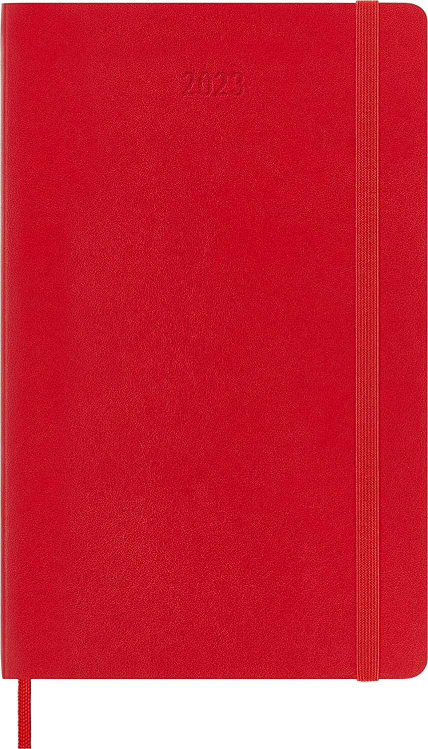 Moleskine 2023 Daily Diary/ Planner, Large, Soft Cover, Scarlet Red by Moleskine