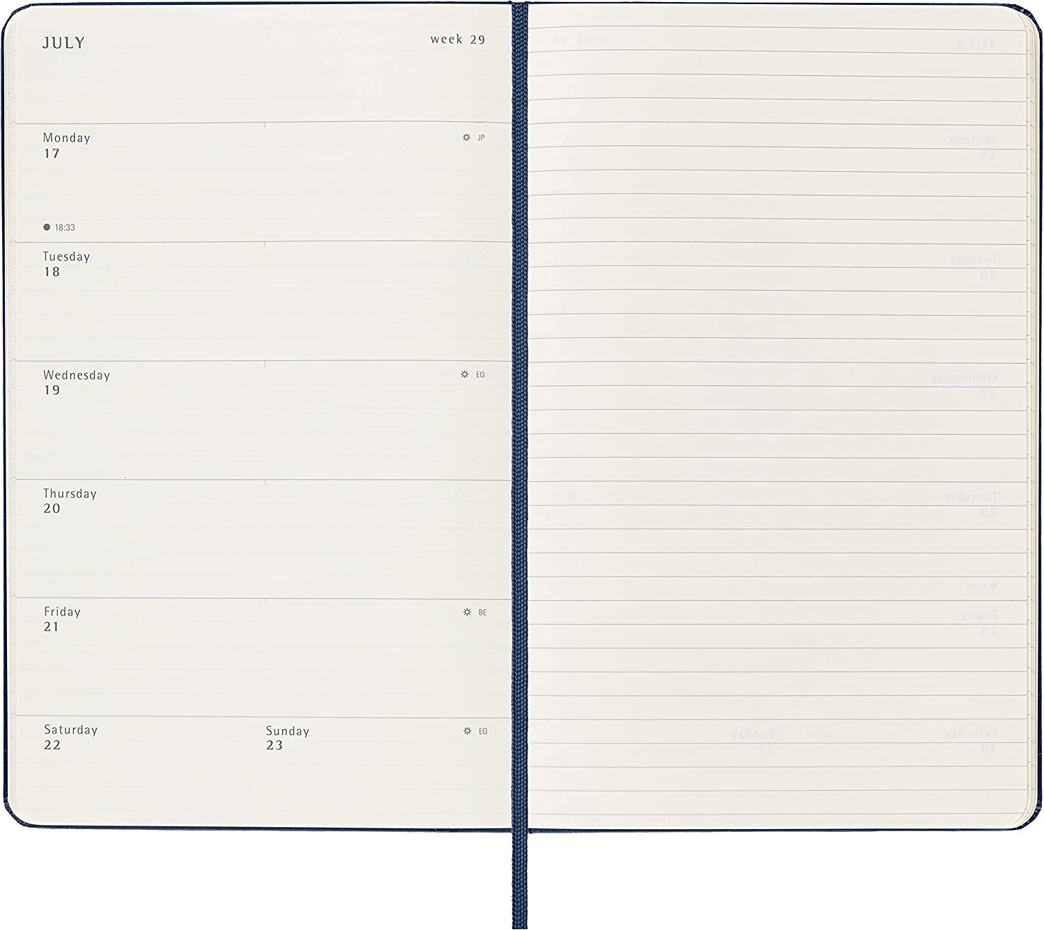 Moleskine 2023 Weekly Notebook Diary/ Planner, Large, Hardcover, Sapphire Blue by Moleskine