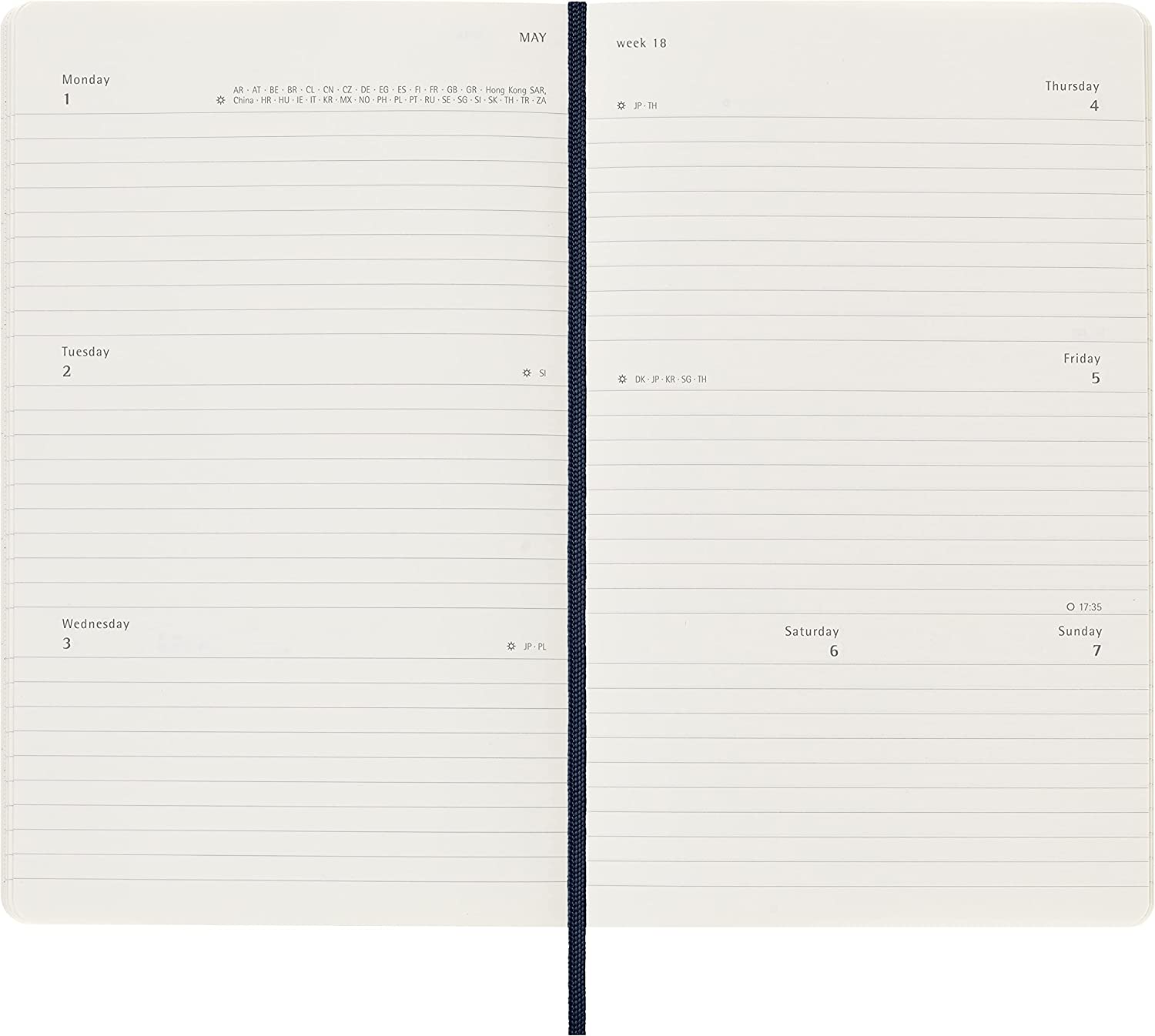 Moleskine 2023 Weekly Horizontal Diary/ Planner, Large, Soft Cover