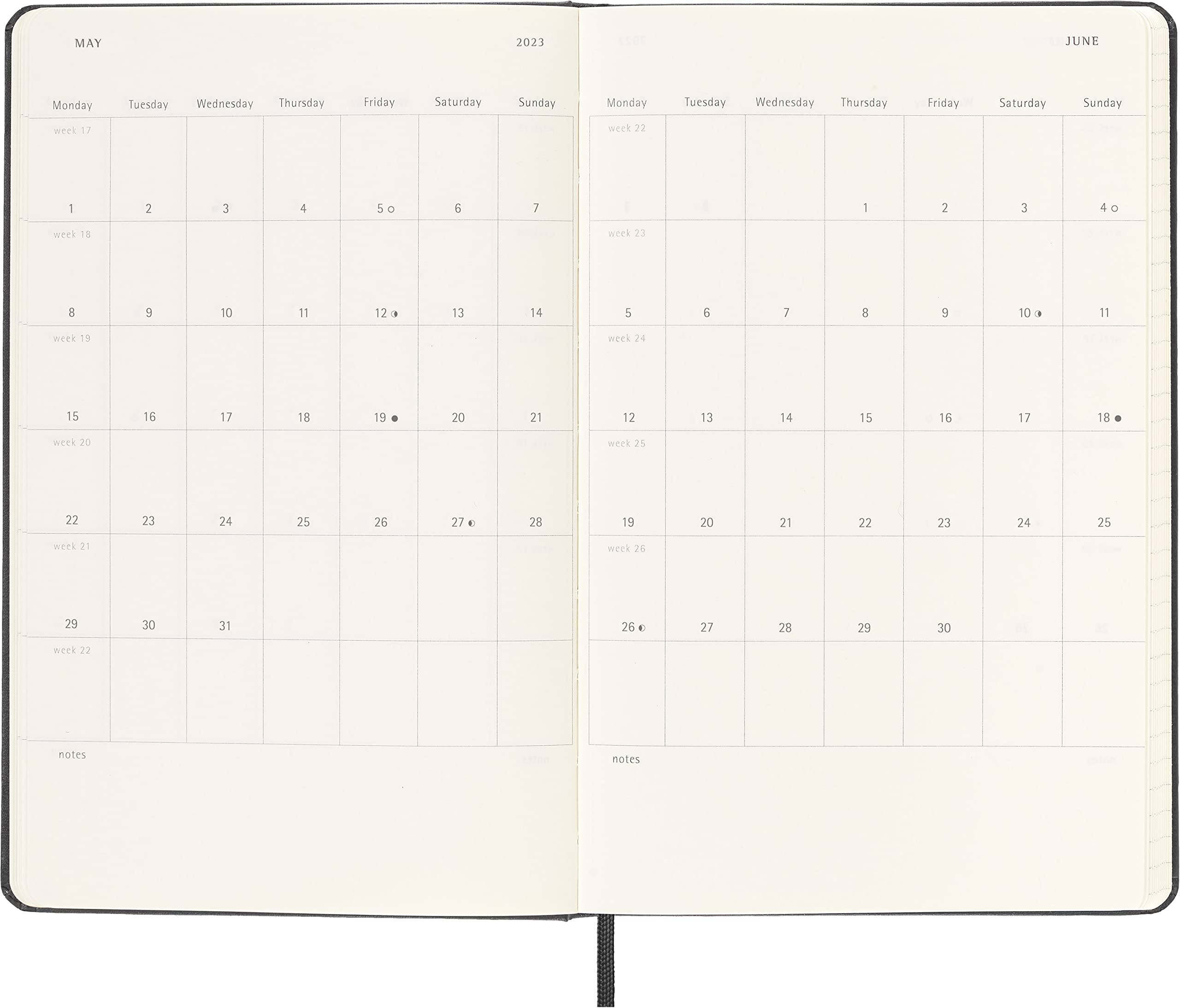 Moleskine 2023 Weekly Vertical Diary/ Planner, Large, Hardcover, Black by Moleskine
