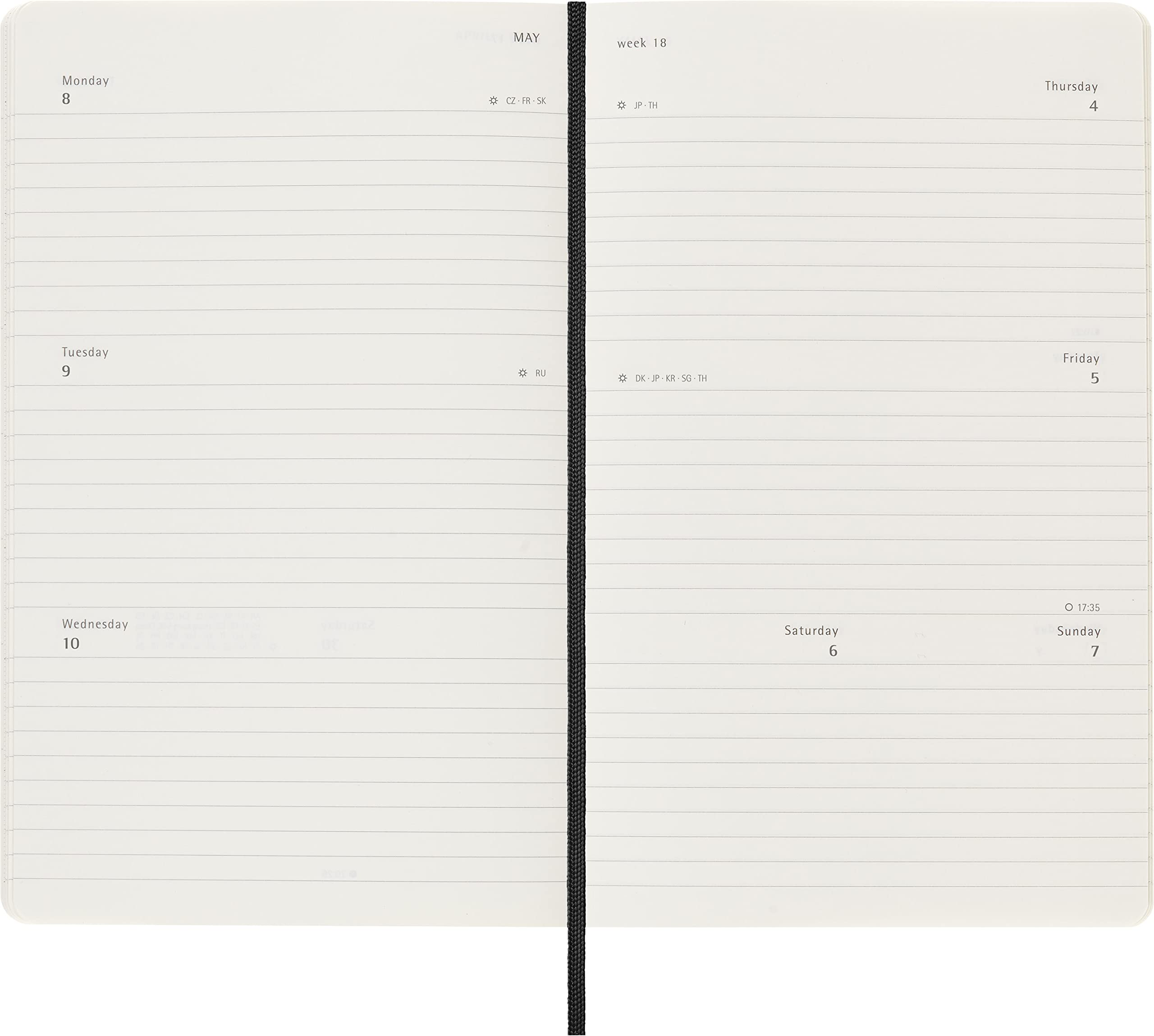Moleskine 2023 Weekly Horizontal Diary/ Planner, Large, Soft Cover