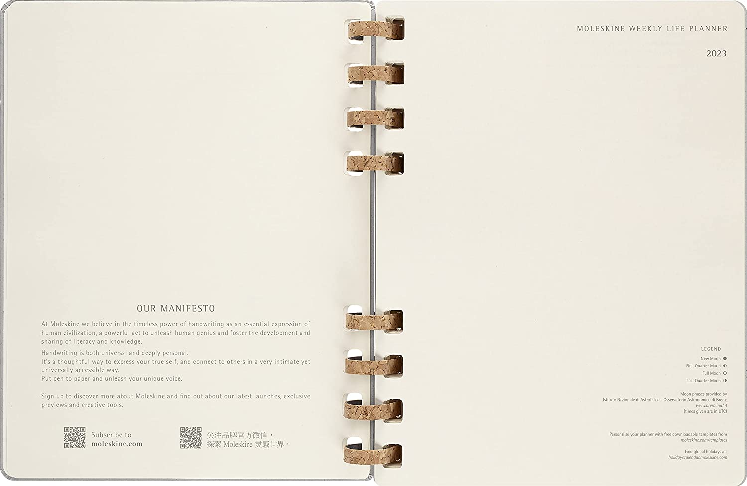 Moleskine 2023 Spiral Planner, Extra Large, Hardcover, Remake Smoke by