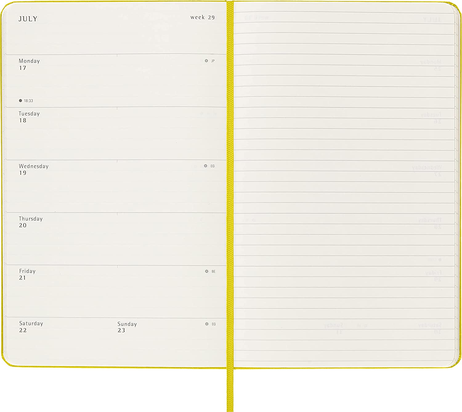 Moleskine 2023 Weekly Notebook Diary/ Planner, Large, Hardcover, Hay Yellow by Moleskine