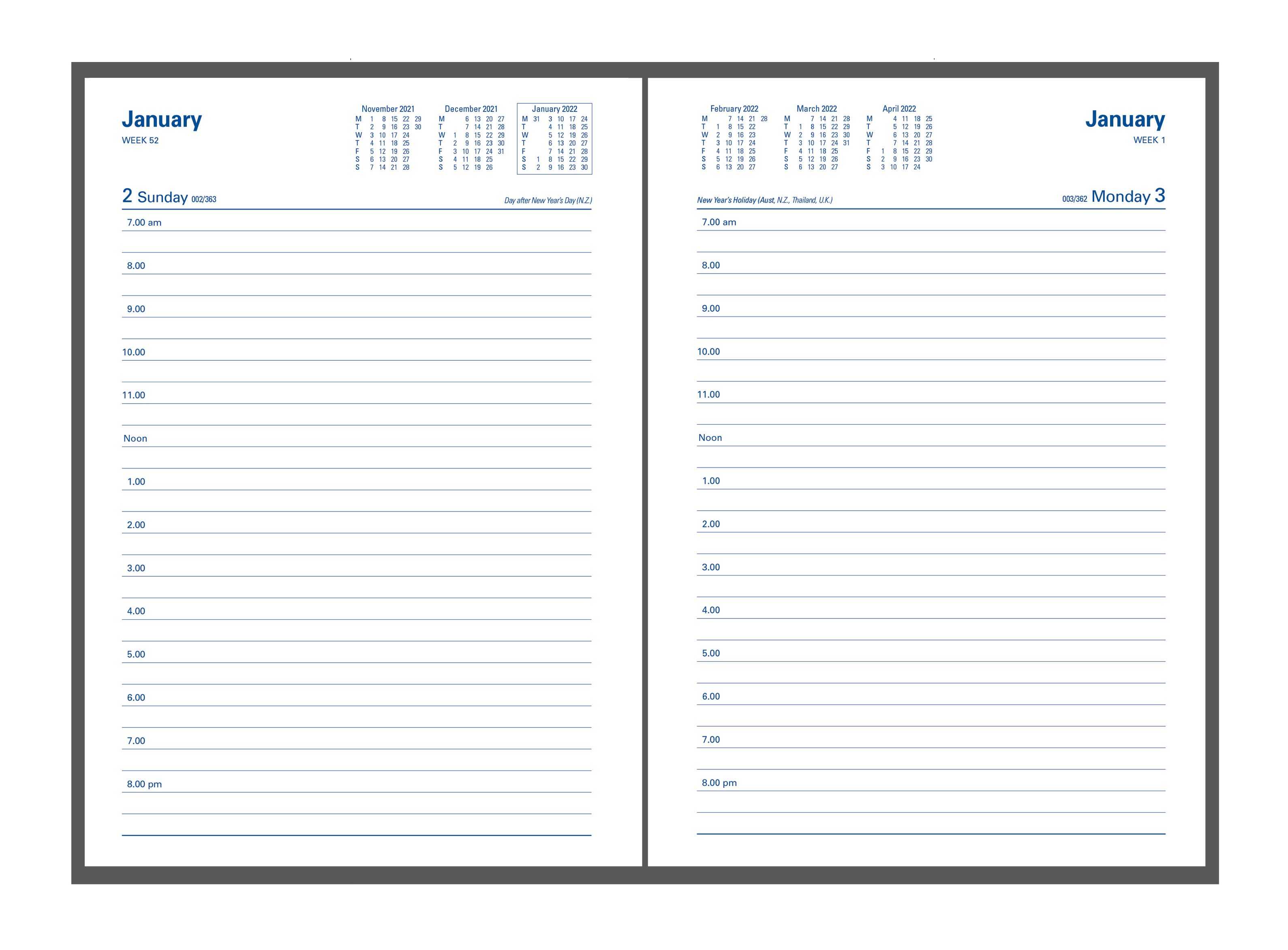 Collins Kingsgrove 2022 Calendar Year Diary A5 Day to Page Blue