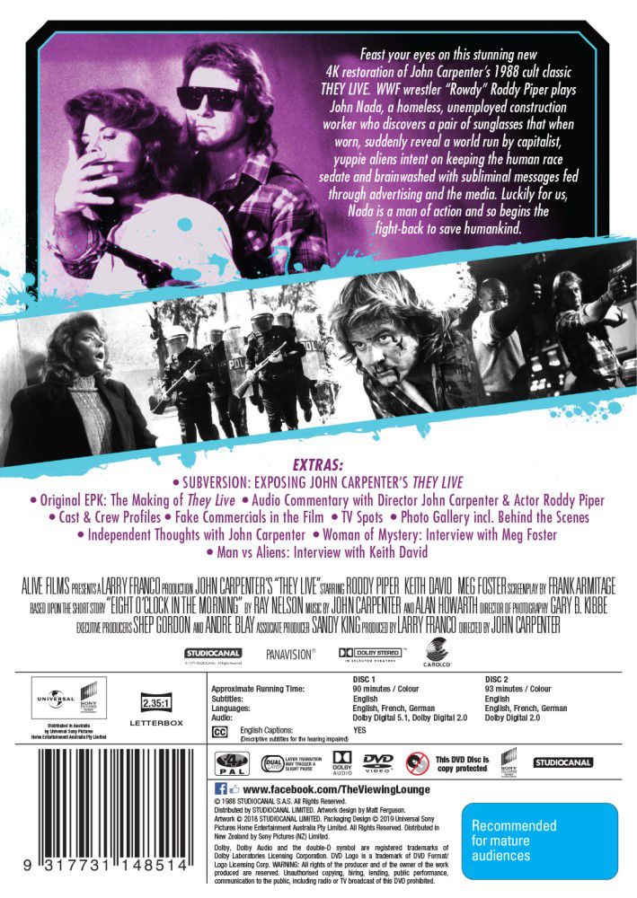 They Live Book John Carpenter's They Live, Classics Remastered by Roddy Piper ...