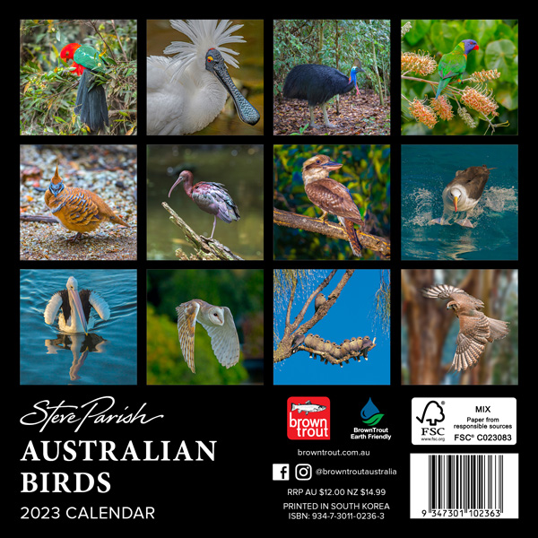 Australian Birds Steve Parish 2023 Mini Wall Calendar, 2023 Wall
