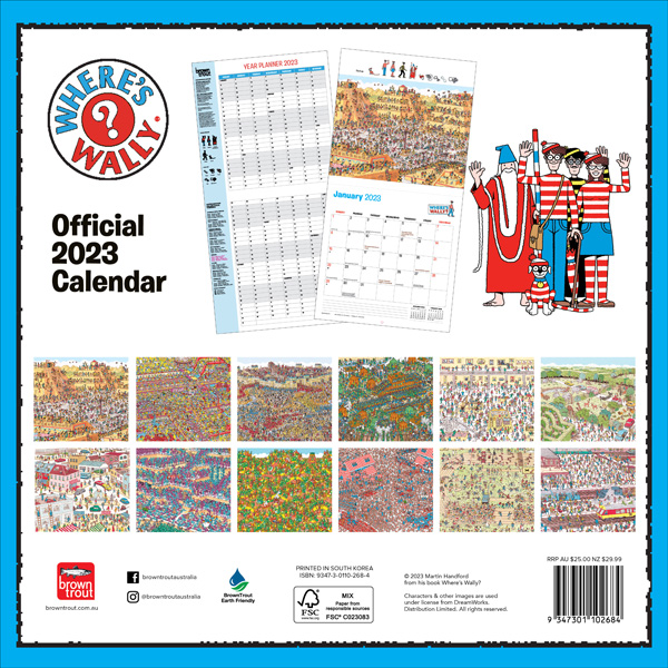 Where's Wally 2023 Wall Calendar, 2023 Wall Calendars by Browntrout
