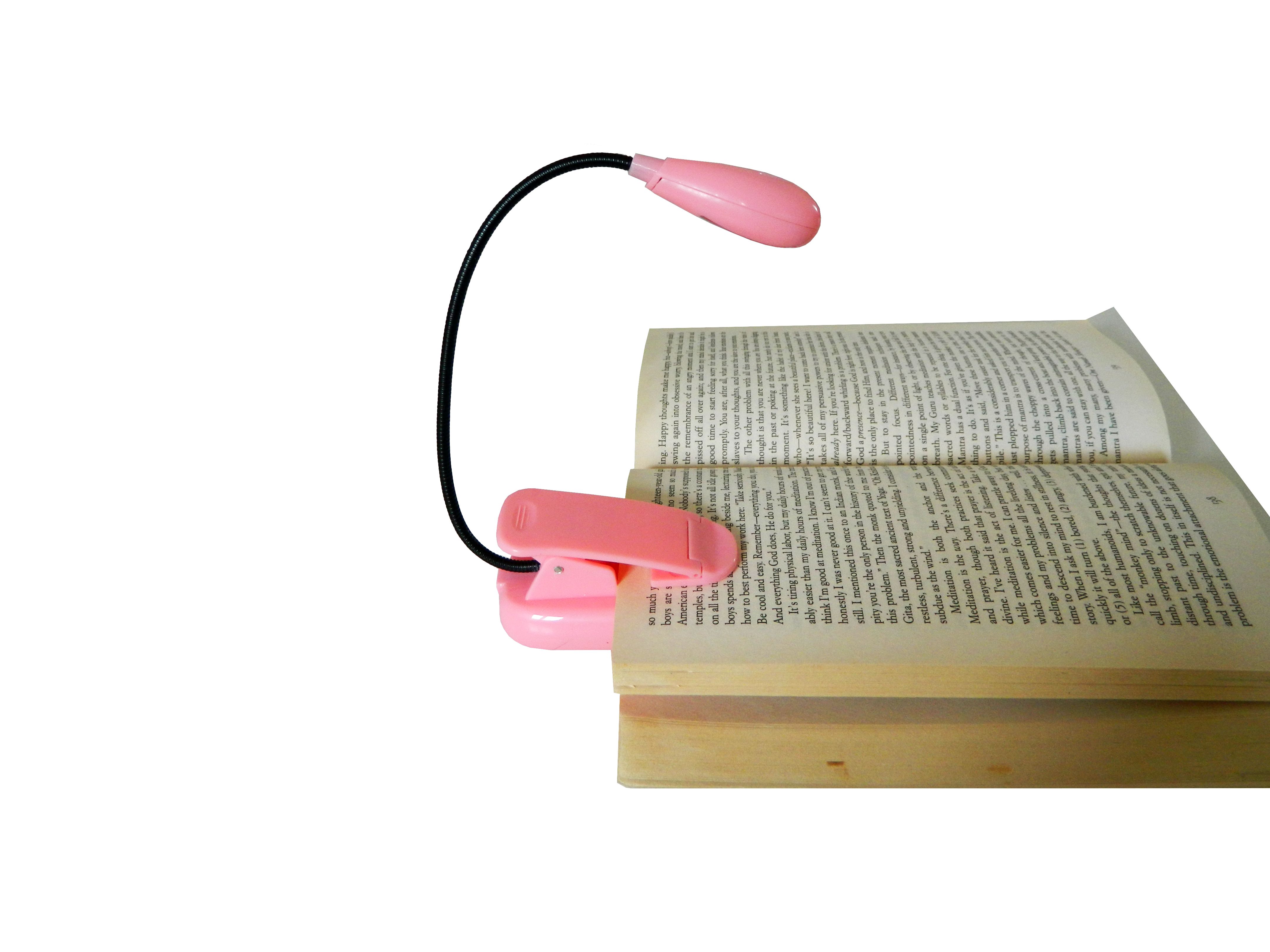 Flexi Rechargeable Booklight Pink, Book Light by Artico