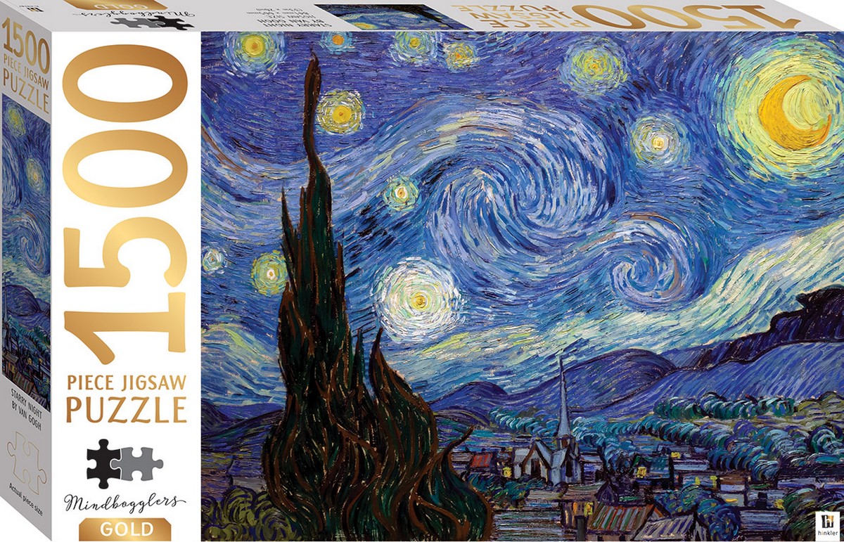 HINKLER Puzzle 1500 Pezzi – Notte Stellata Di Van Gogh – Gold Starry Night – 9354537001605