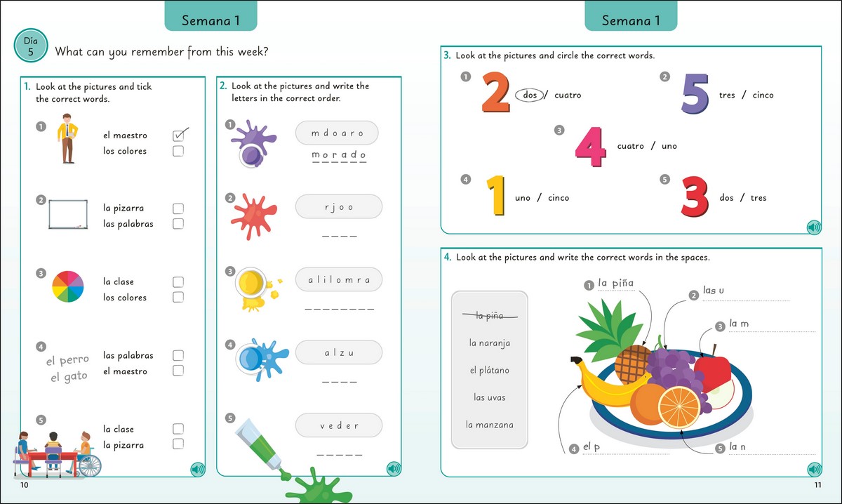 Spanish for Everyone Junior 5 Words a Day, Learn and Practise 1,000 ...