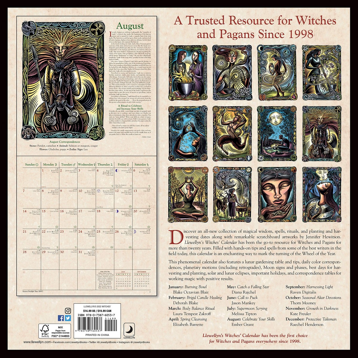 Wiccan Calendar 2022 Llewellyn's Witches' - 2022 Wall Calendar By Llewellyn Publications |  9780738760537 | Booktopia