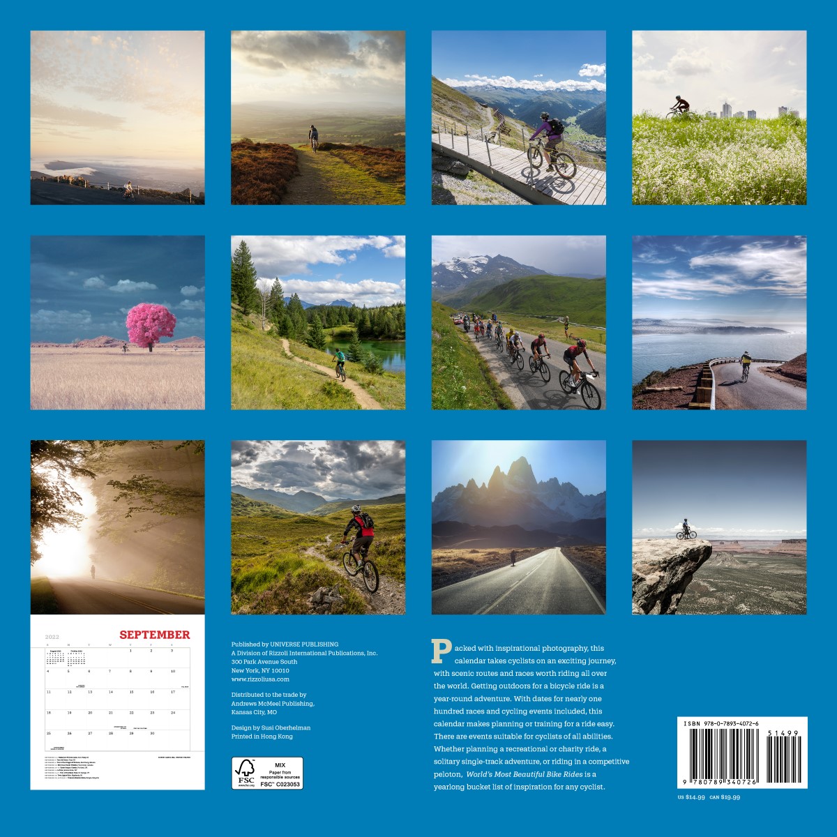 World's Most Beautiful Bike Rides - 2022 Wall Calendar by Universe ...