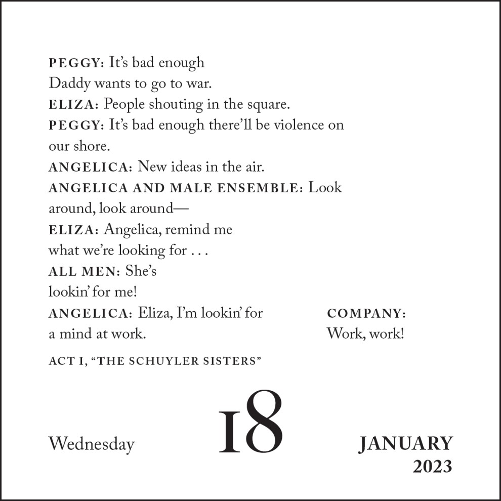 Hamilton 2023 DaytoDay Calendar by Hamilton Uptown Llc