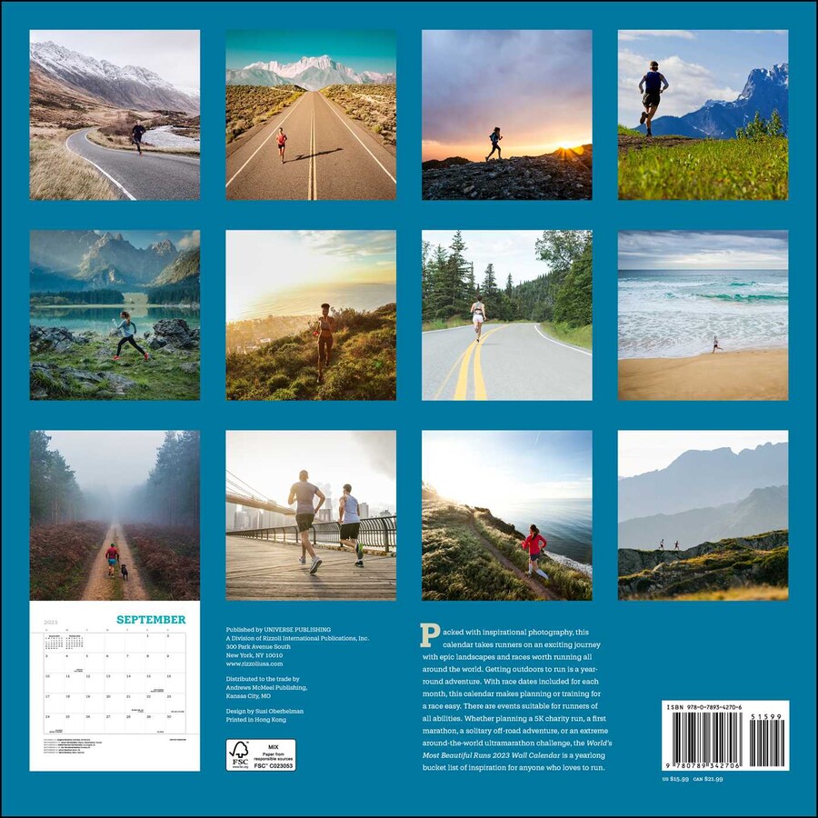 World's Most Beautiful Runs 2023 Wall Calendar by Universe Publishing