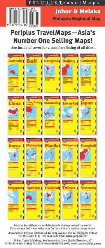 Johor And Melaka Travel Map Periplus Travel Maps Malaysia - 