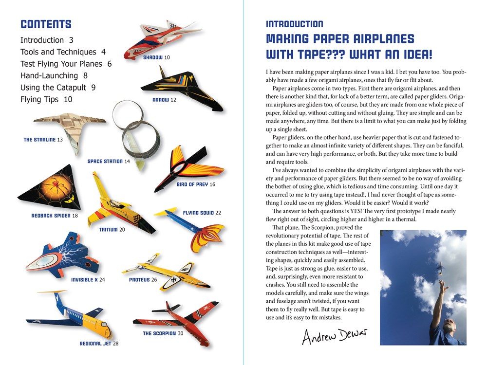 Instant Paper Airplanes Kit by Andrew Dewar | 12 Pop-out Airplanes
