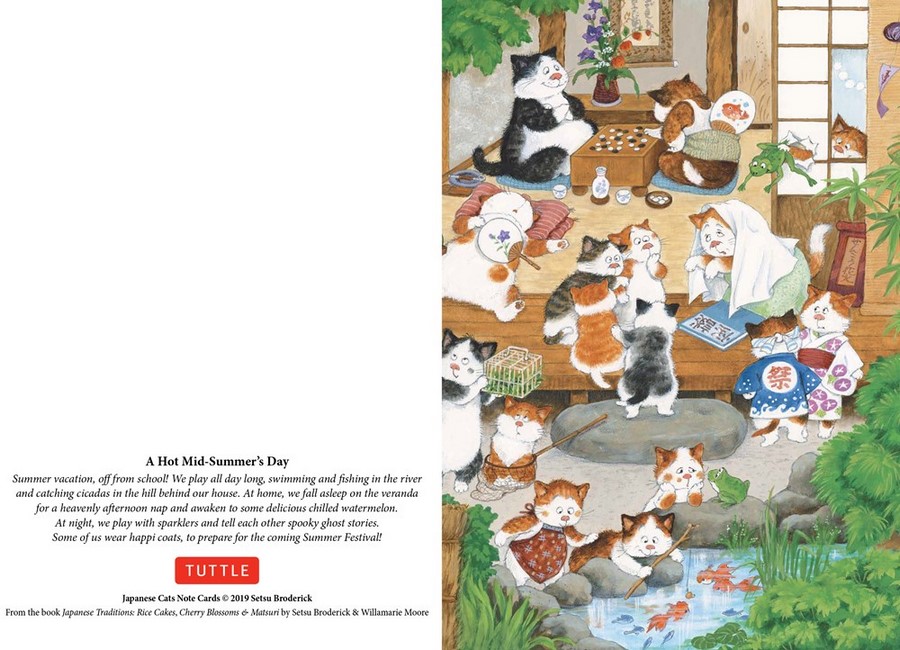 Japanese Cats Note Cards, 12 Blank Note Cards & Envelopes (6 x 4 inch ...