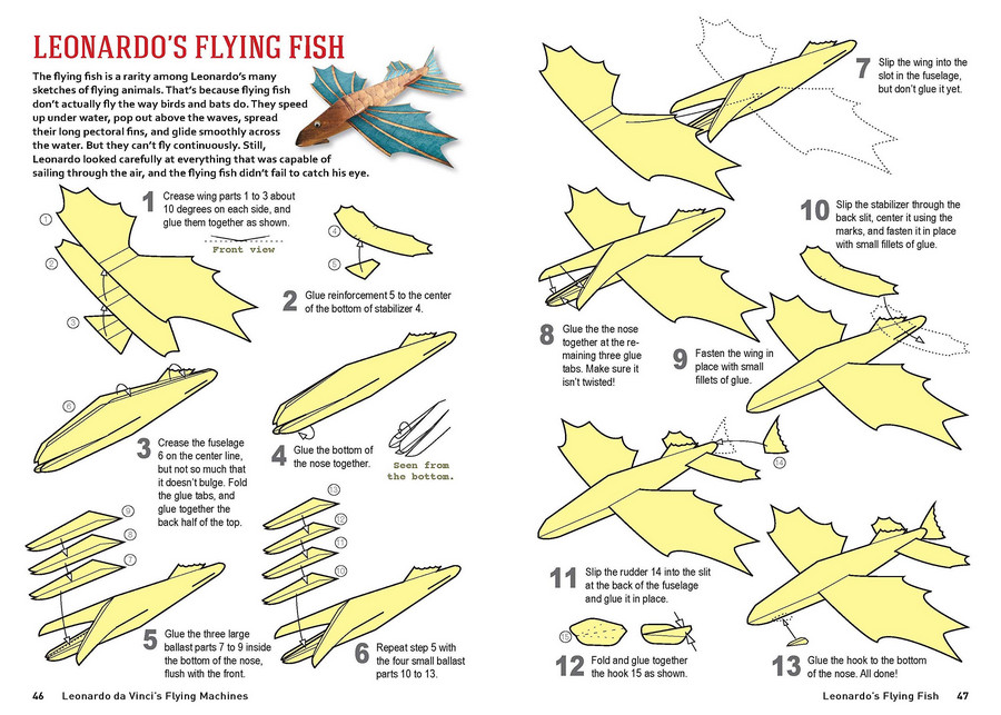 Leonardo da Vinci's Flying Machines Kit, Paper Airplanes Based on the