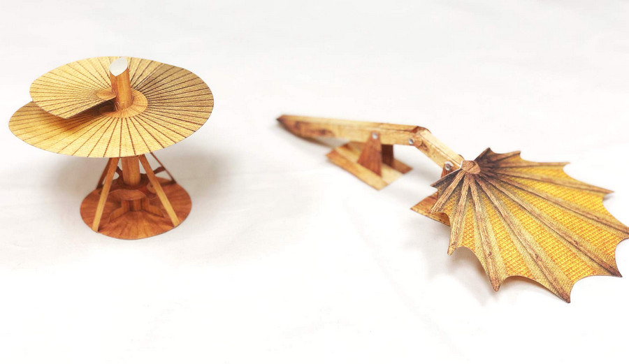 Leonardo da Vinci's Flying Machines Kit, Paper Airplanes Based on the ...