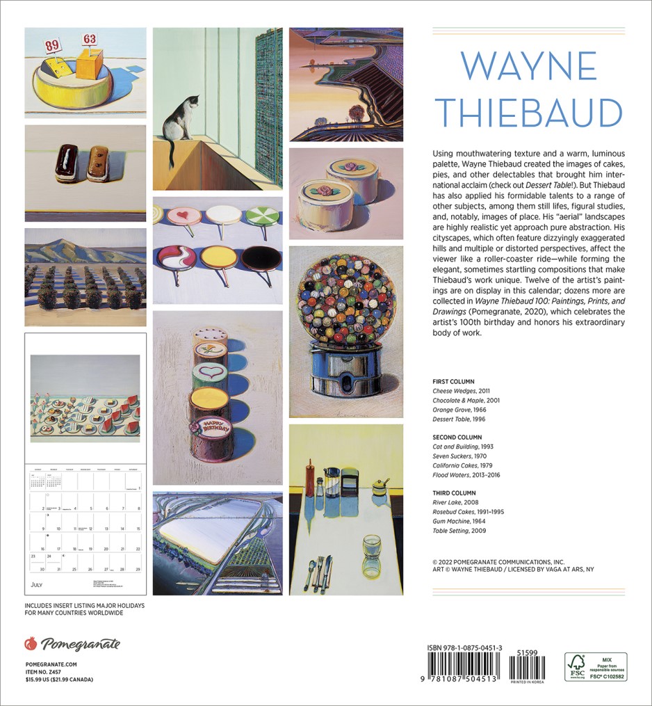 Wayne Thiebaud 2023 Wall Calendar by Wayne Thiebaud 9781087504513