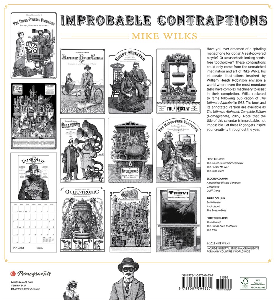 Mike Wilks: Improbable Contraptions - 2023 Wall Calendar, Improbable ...