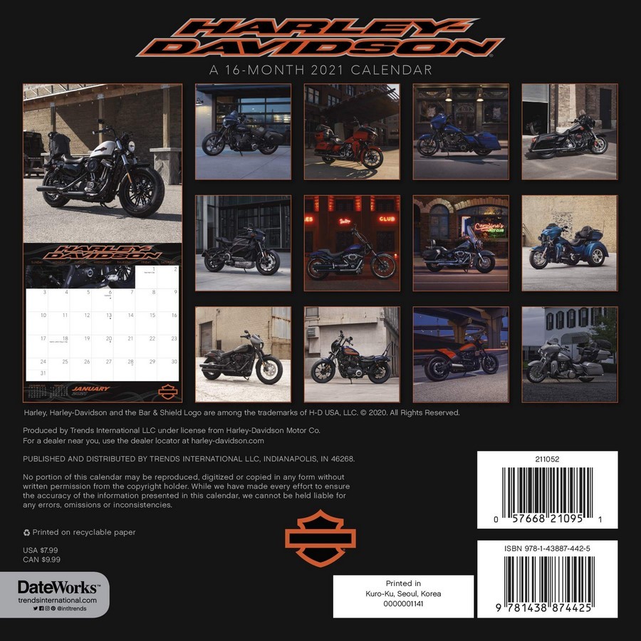 harley calendar 2021