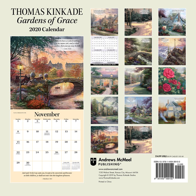 Thomas Kinkade Gardens of Grace 2020 Wall Calendar by Thomas