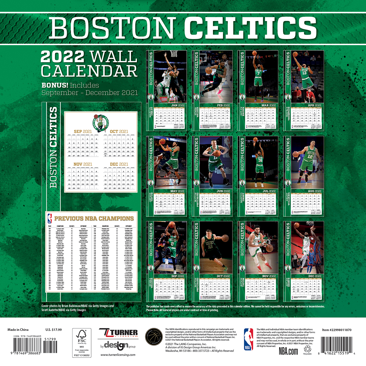 Celtics 2022 Schedule Boston Celtics - 2022 Wall Calendar By The Lang Companies | 9781469386683 |  Booktopia
