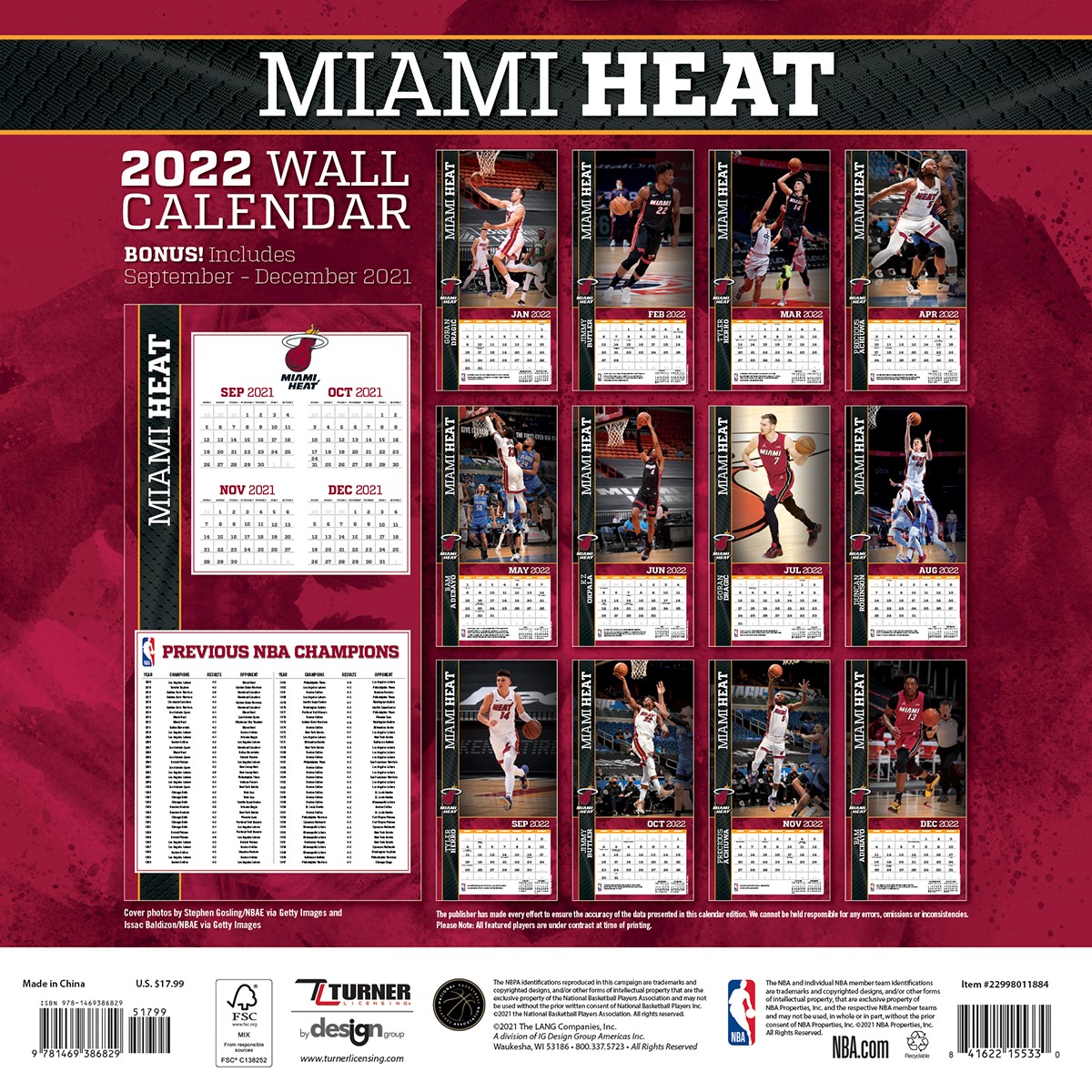 Miami Heat Schedule 2022 Miami Heat - 2022 Wall Calendar By The Lang Companies | 9781469386829 |  Booktopia