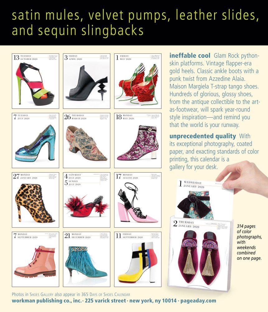 Shoes 2020 PageADay Gallery Desk Calendar by Workman Calendars