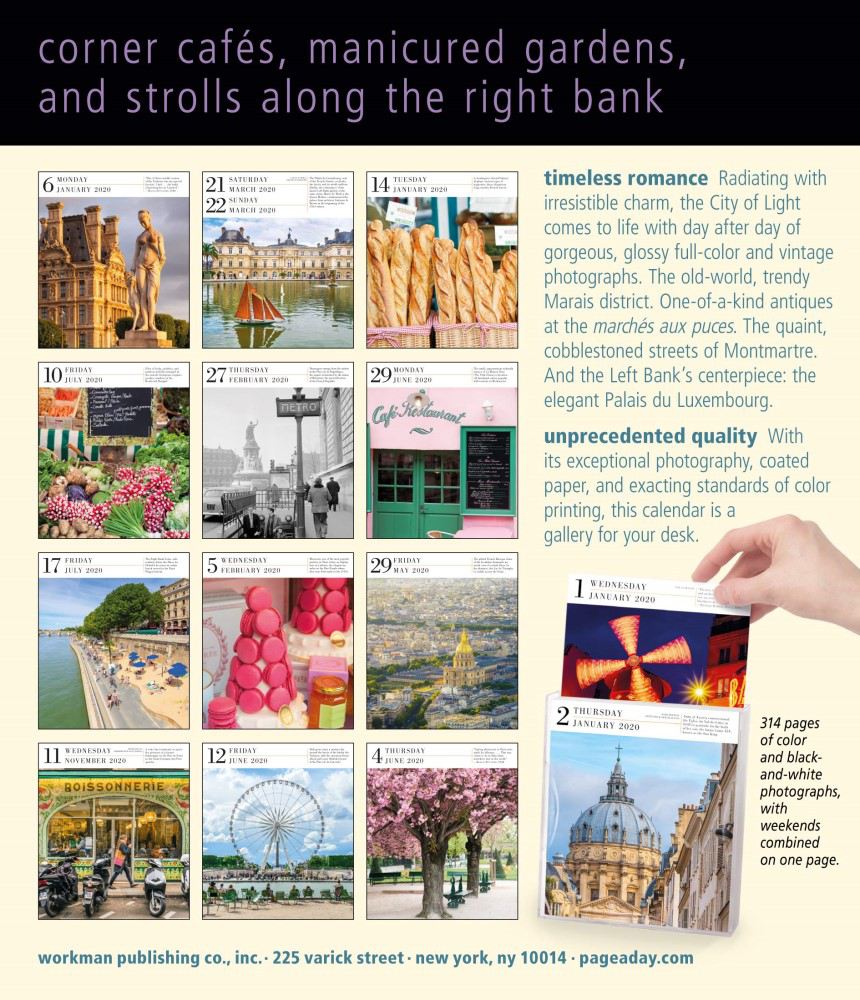 Paris 2020 PageADay Gallery Desk Calendar by Workman Calendars