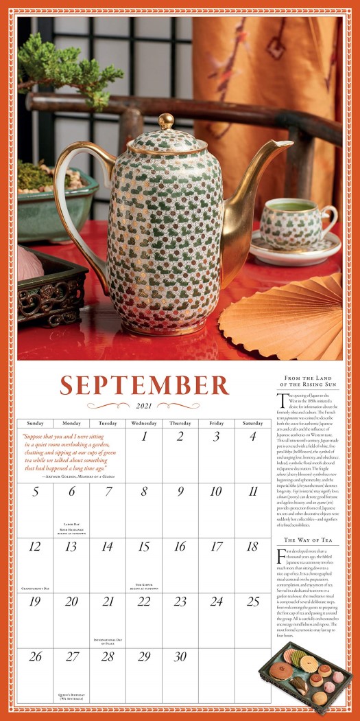 The Collectible Teapot & Tea 2021 Wall Calendar by Workman Publishing