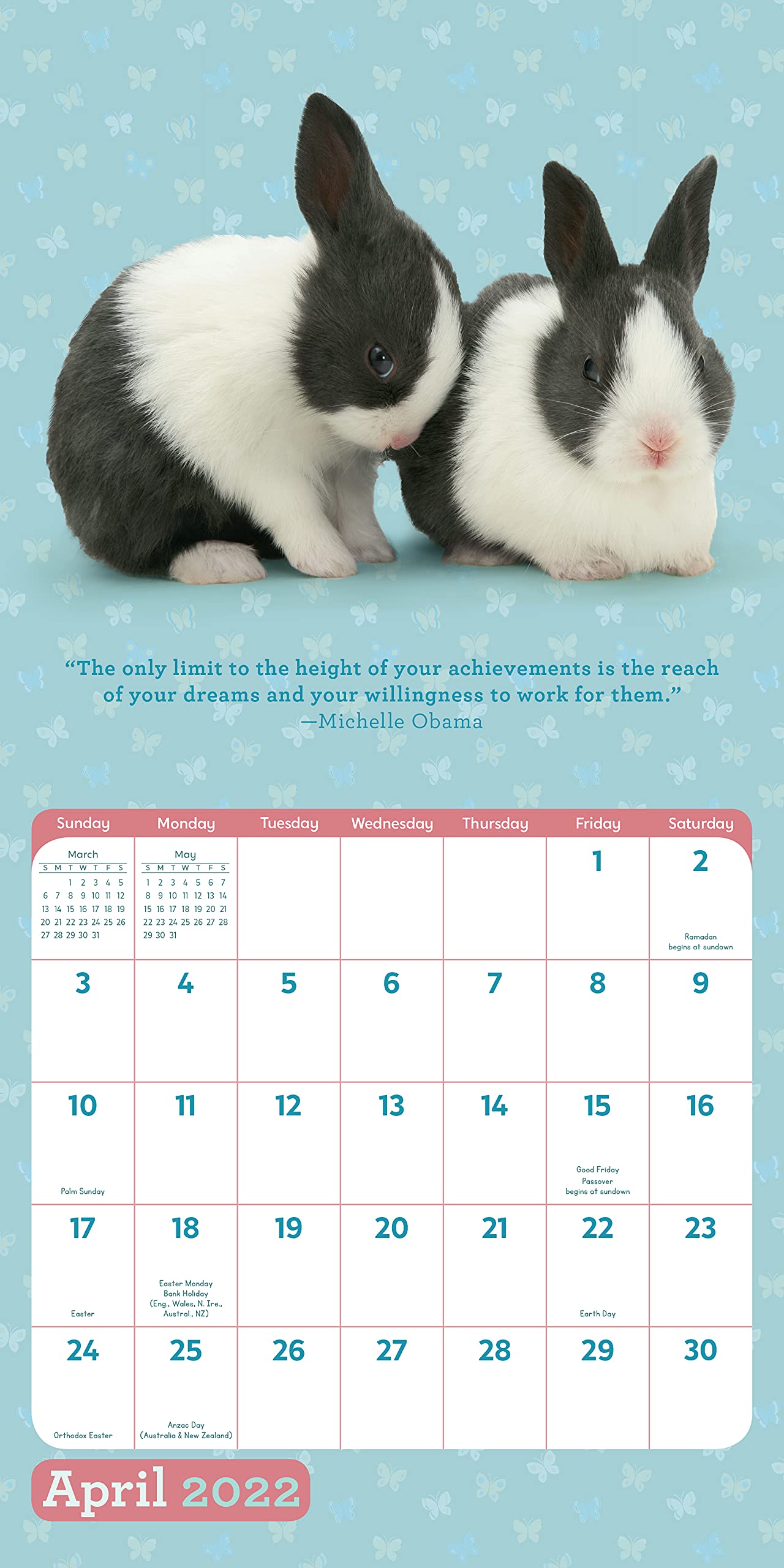 Baby Buns 2022 Mini Wall Calendar, A Year of IttyBitty Rabbits by