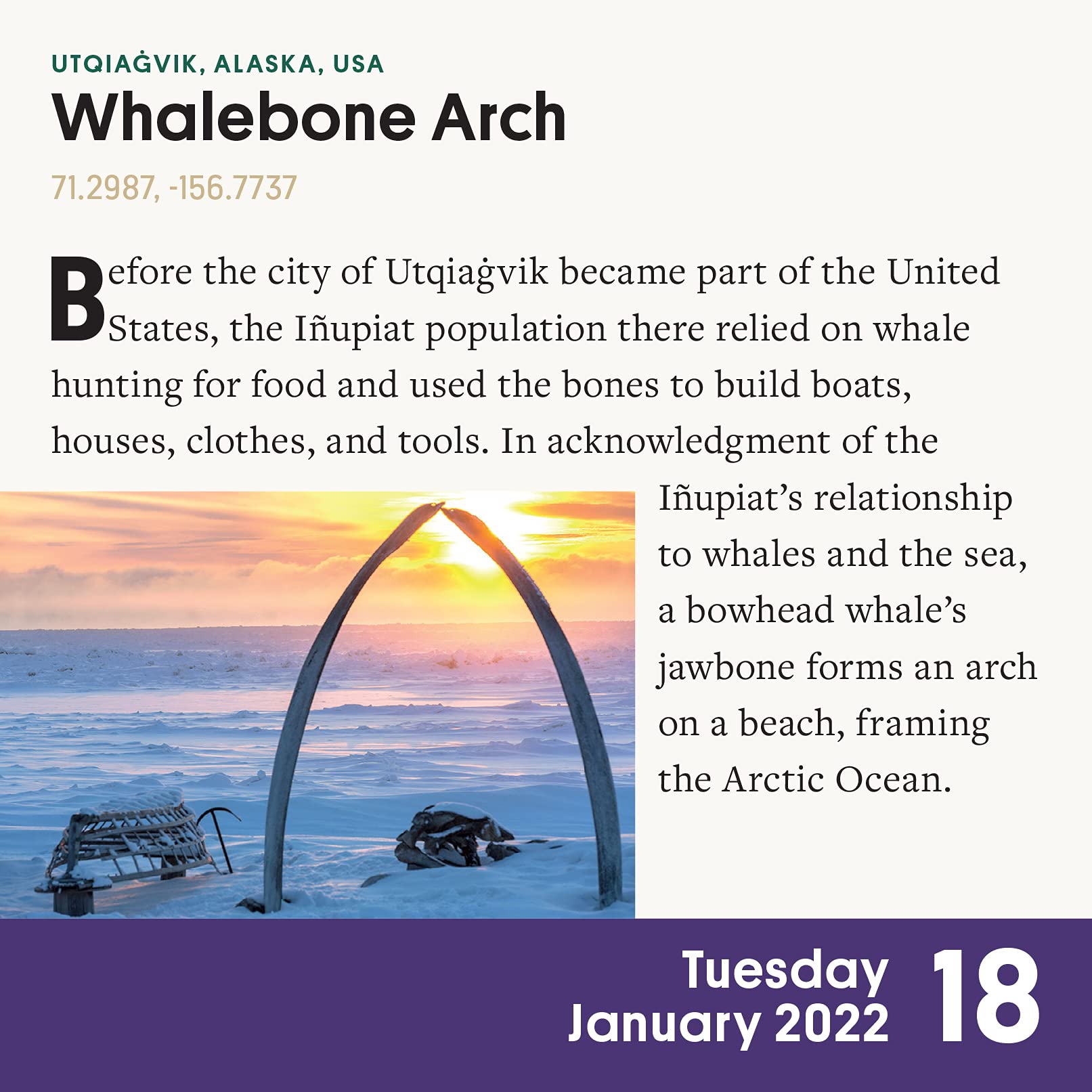 Atlas Obscura Color PageADay® 2022 Desk Calendar, 365 of