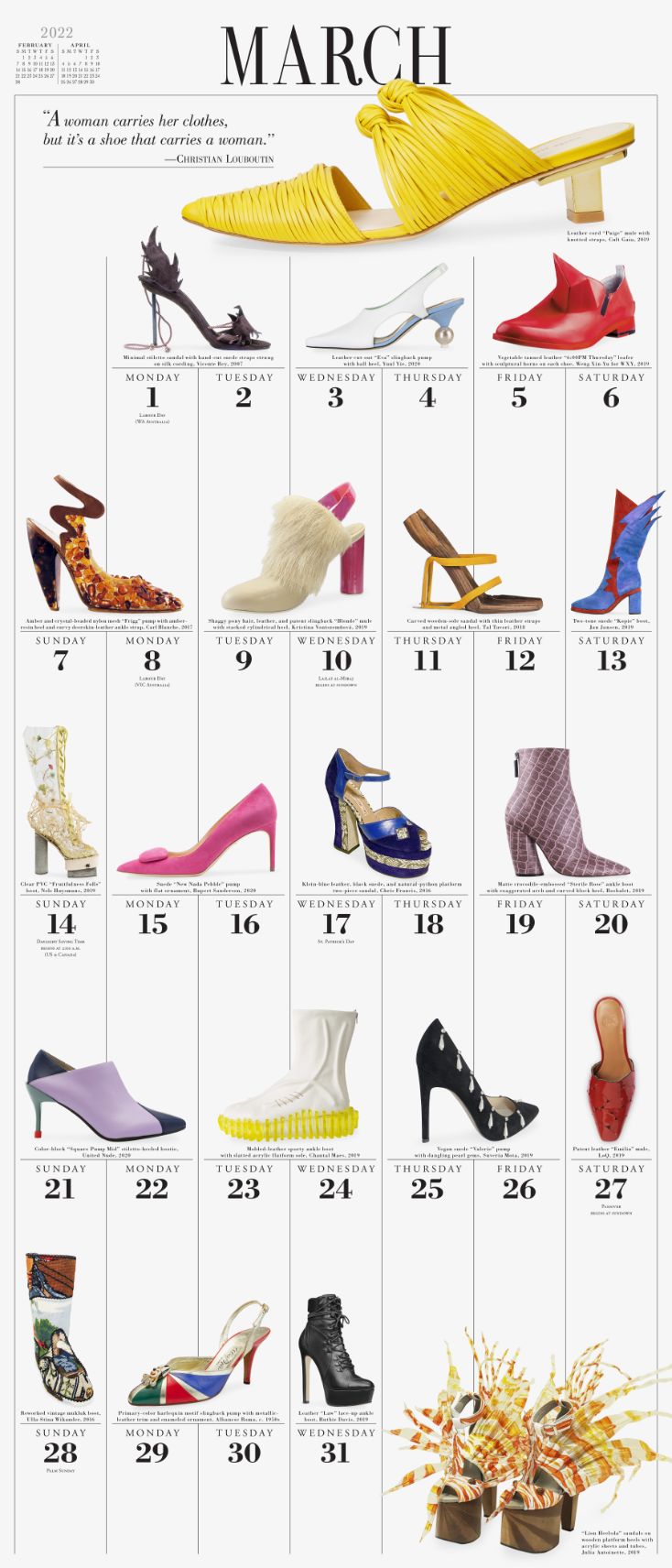 shoe calendar