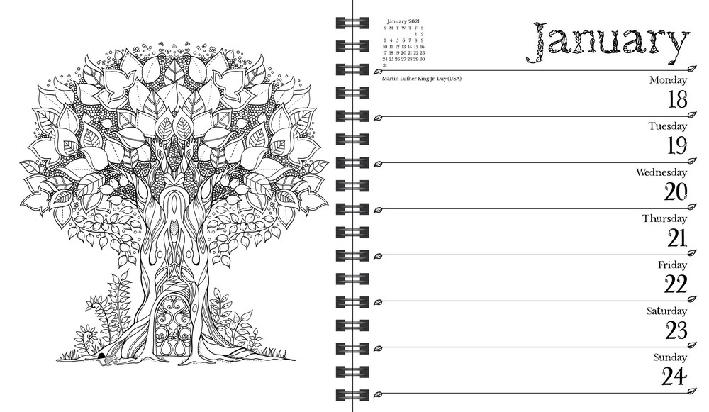 Johanna Basford 2021 Weekly Coloring Planner (Diary) by Johanna