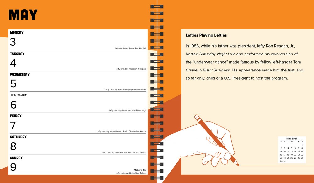 The LeftHander's 2021 Weekly Planner Calendar by Cary Koegle
