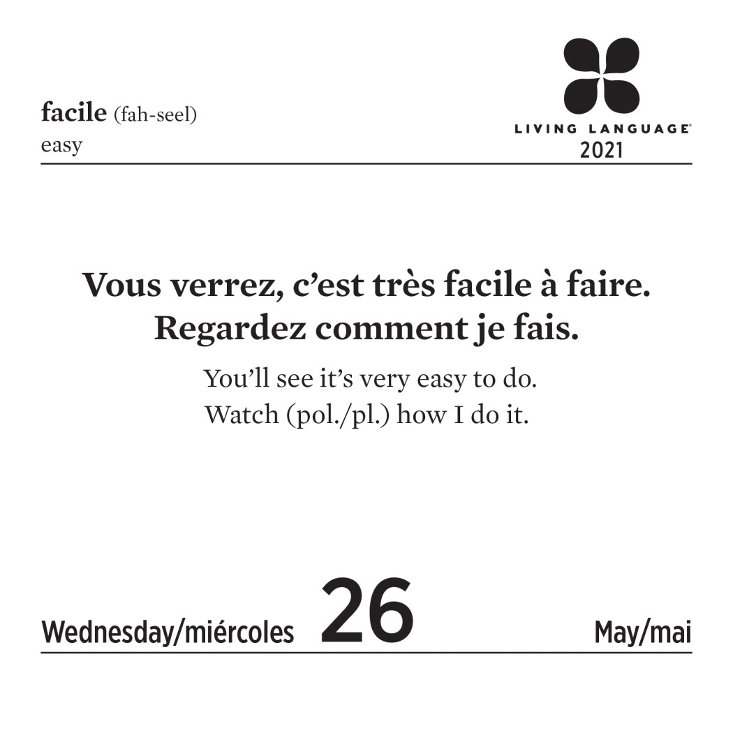 Living Language French Desk Calendar 2020