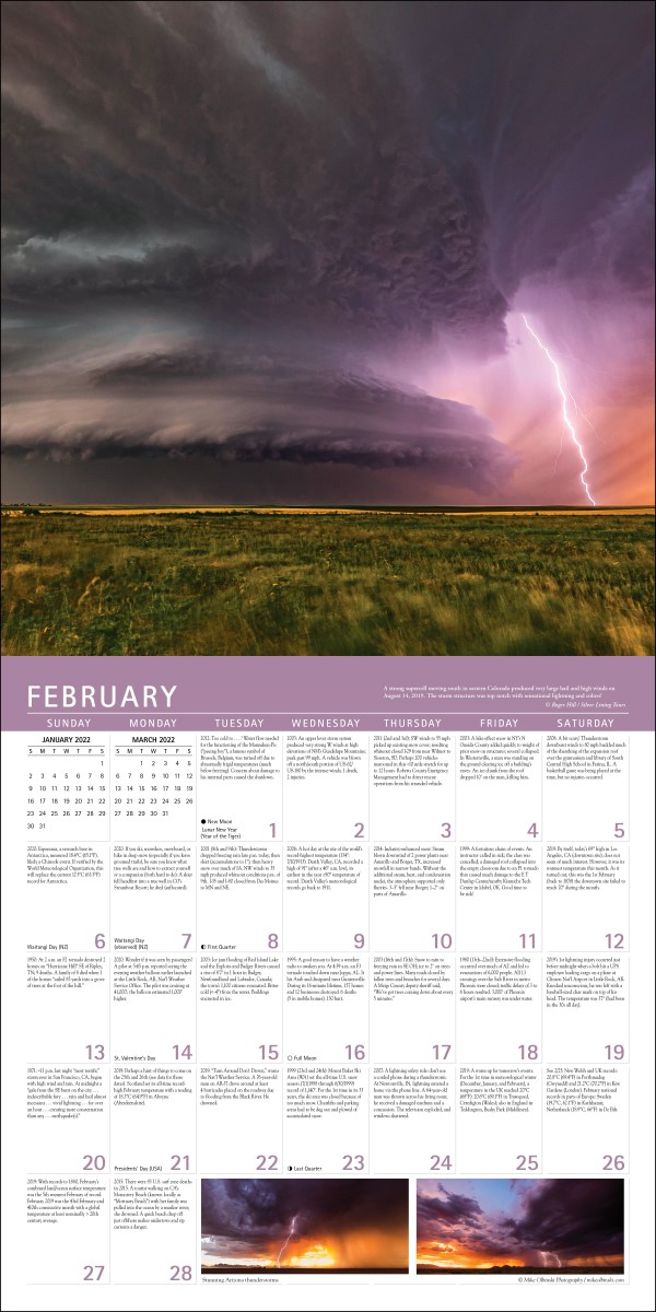 Weather Guide 2022 Wall Calendar, With Phenomenal Weather Events by