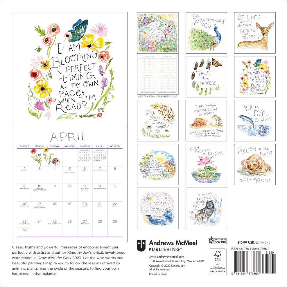 Grow with the Flow 2023 Wall Calendar by Kimothy Joy 9781524873660