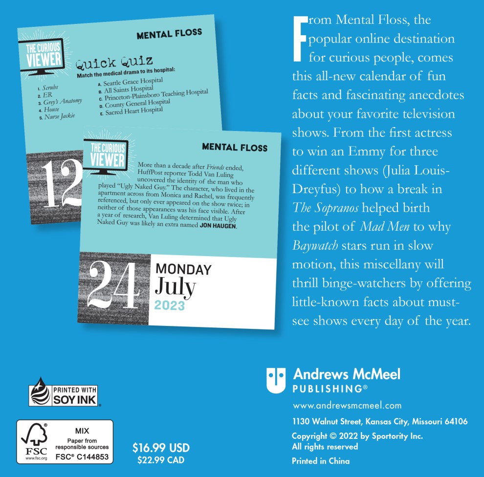 The Curious Viewer 2023 Daily Desk Calendar, Ultimate TV Trivia by