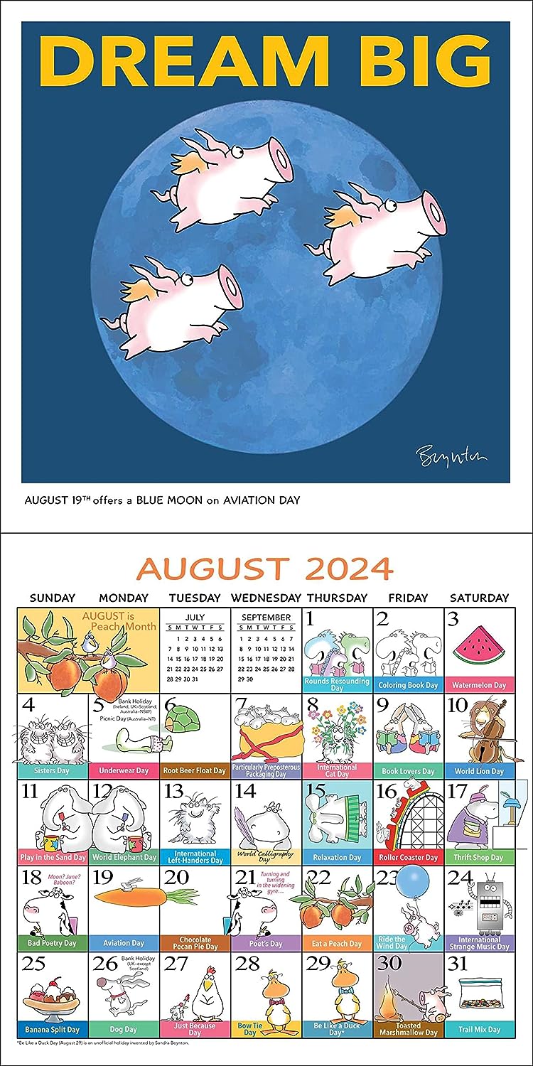 Sandra Boynton's Every Day's a Fabulous Holiday 2024 Wall Calendar by