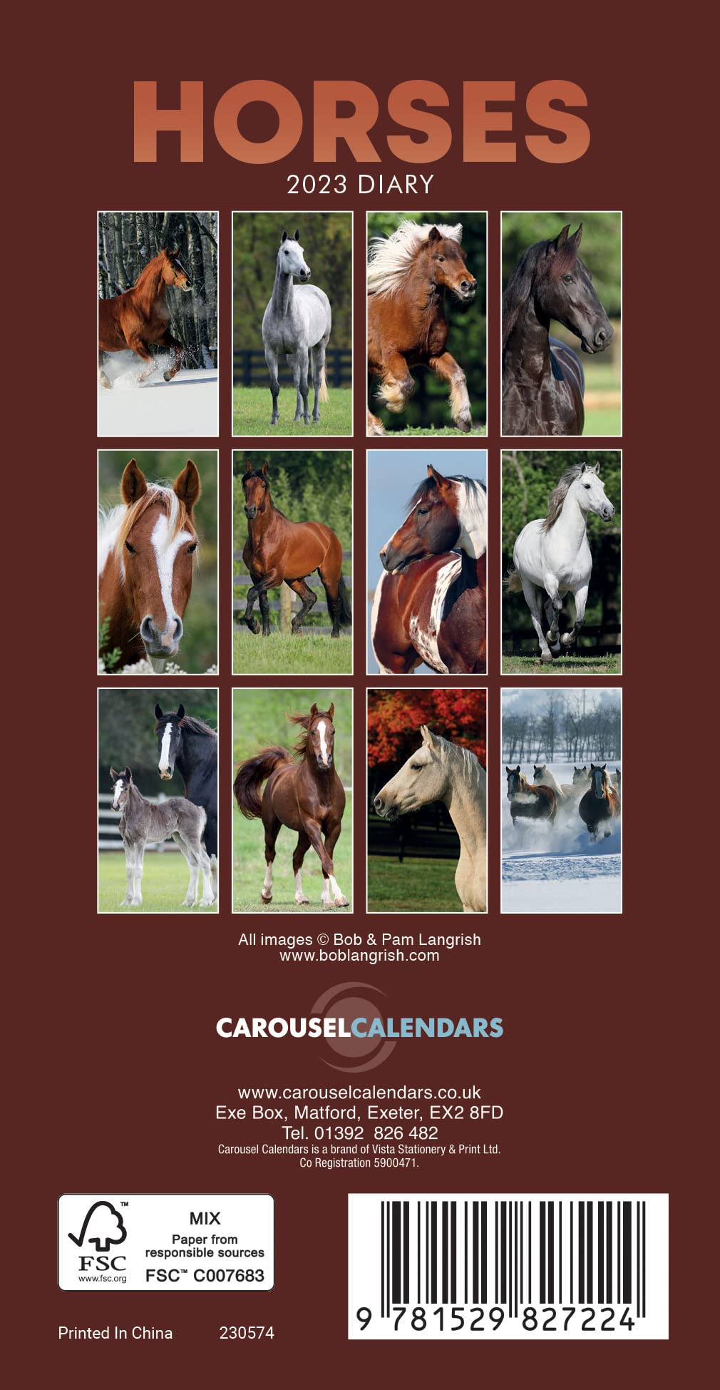 HORSES 2023 SQUARE WALL CALENDAR